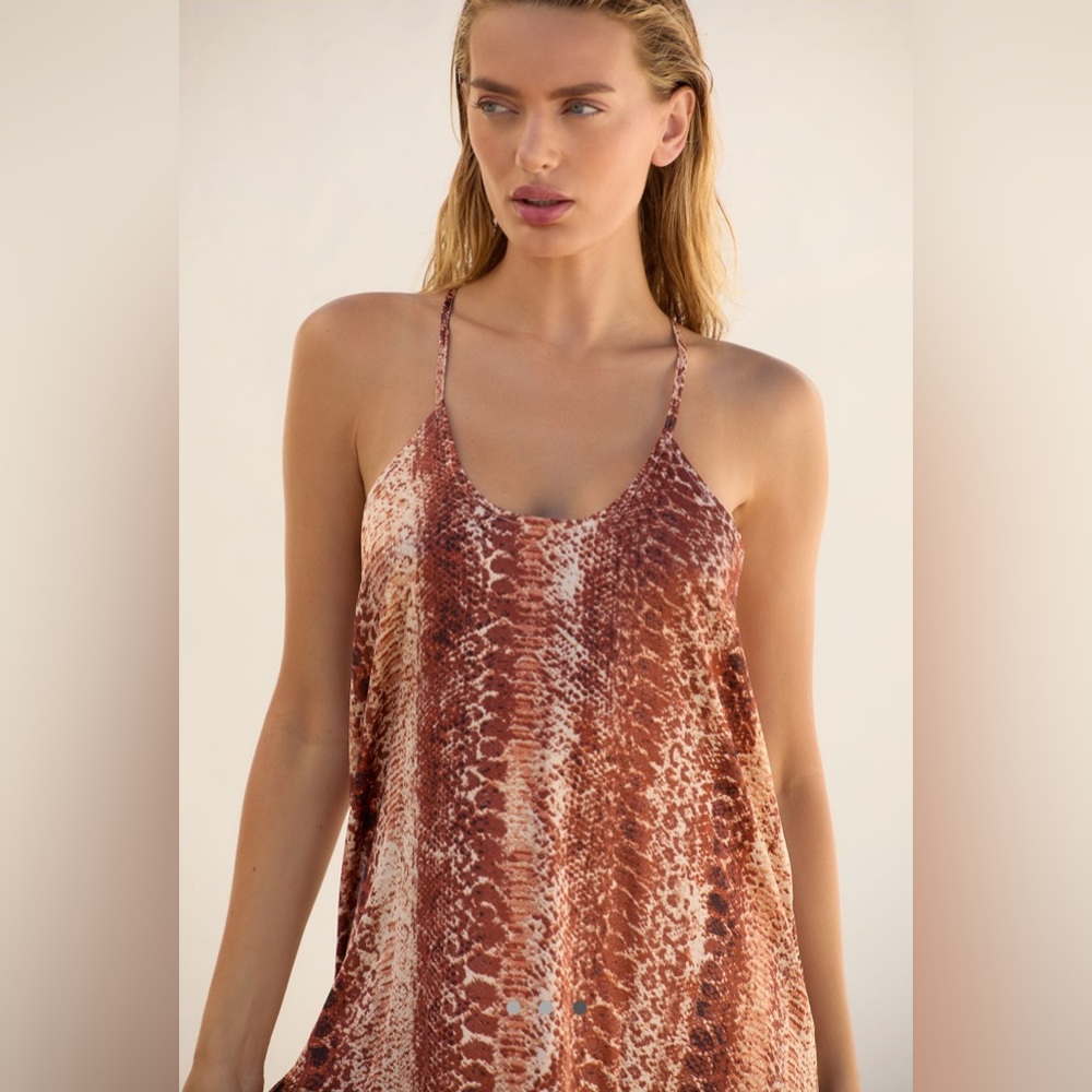 Anthropologie Sleeveless Sheer Midi Dress XL Women's Casual Printed NWT - Picture 3 of 15